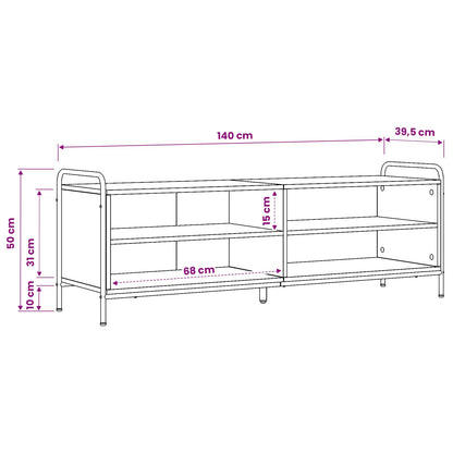 TV Cabinet 140 x 39.5 x 50 cm Smoked Oak Engineered Wood