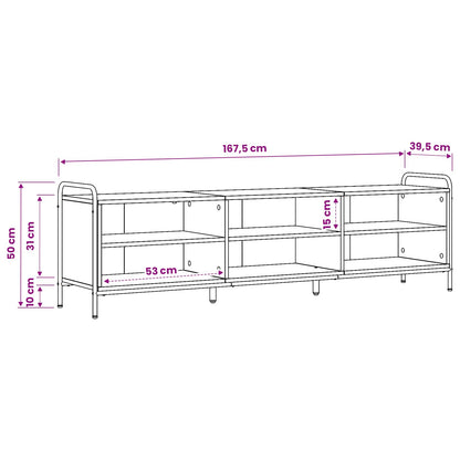 TV Cabinet 167.5 x 36.5 x 50 cm Black Oak Engineered Wood