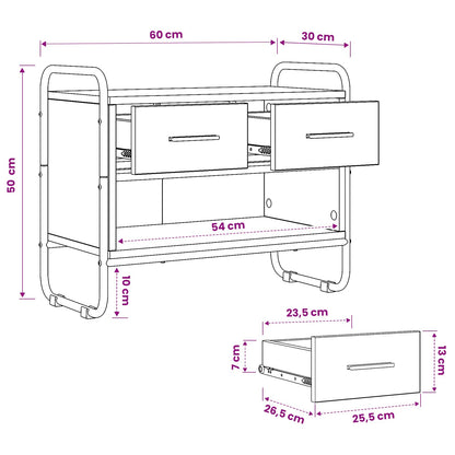 TV Cabinet 60 x 30 x 50 cm Sonoma Oak Engineered Wood