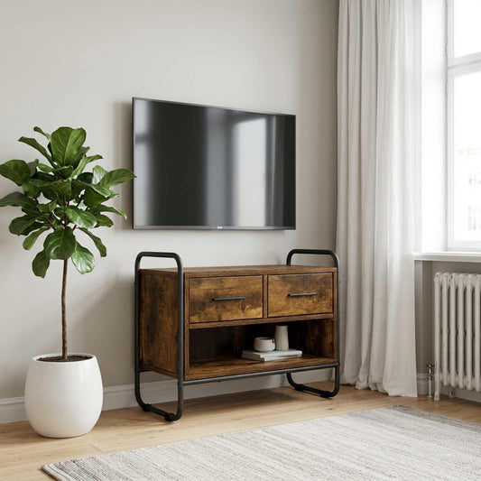 TV Cabinet 60 x 30 x 50 cm Smoked Oak Engineered Wood
