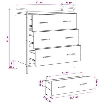 Sideboard Grey Sonoma 73 x 33 x 81 cm Engineered Wood
