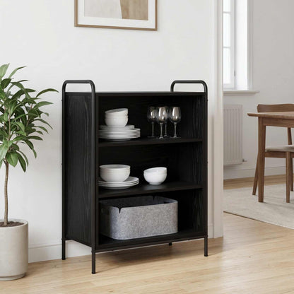 Sideboard Black Oak 73 x 33 x 81 cm Engineered Wood