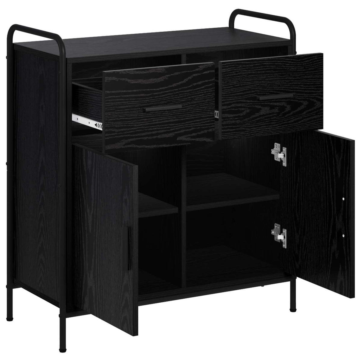 Sideboard Black Oak 73 x 33 x 81 cm Engineered Wood
