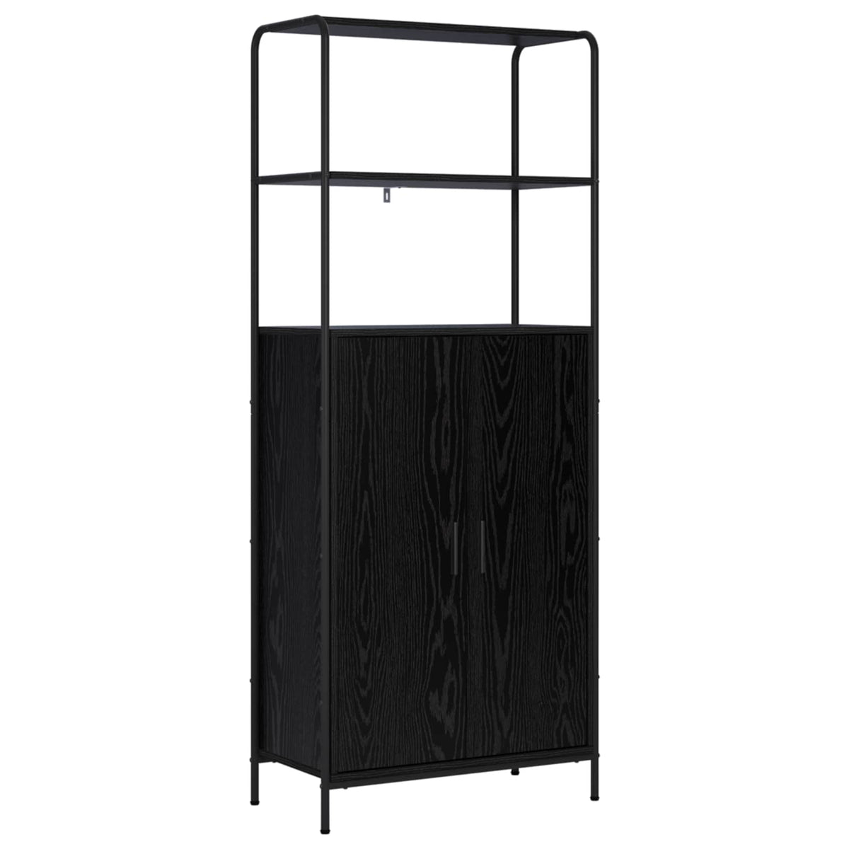 Highboard Black Oak 65 x 33 x 161 cm Engineered Wood