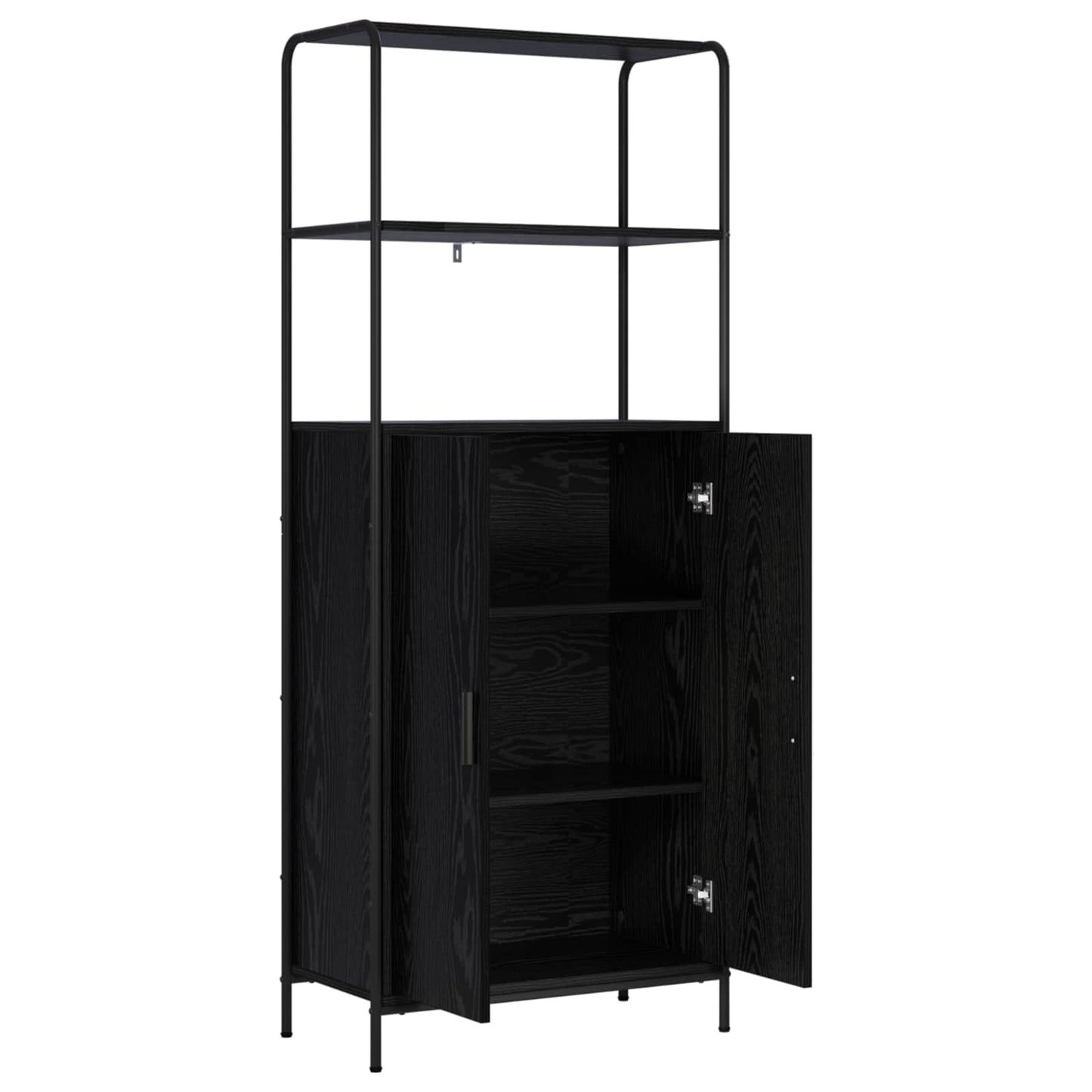 Highboard Black Oak 65 x 33 x 161 cm Engineered Wood