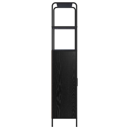 Highboard Black Oak 65 x 33 x 161 cm Engineered Wood