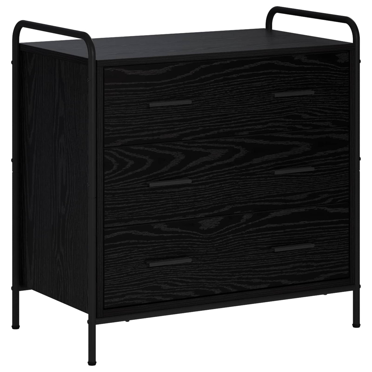 Drawer Cabinet Black Oak 70 x 39.5 x 71 cm Engineered Wood