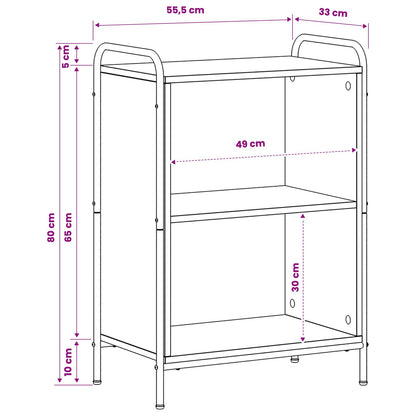 Book Cabinet 55.5 x 33 x 80 cm Engineered Wood Sonoma Oak