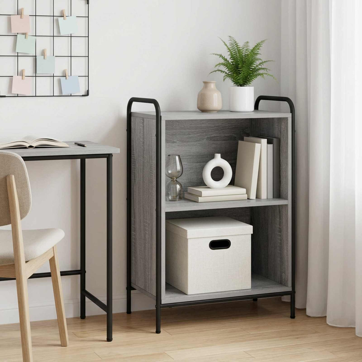 Book Cabinet 55.5 x 33 x 80 cm Engineered Wood Grey Sonoma