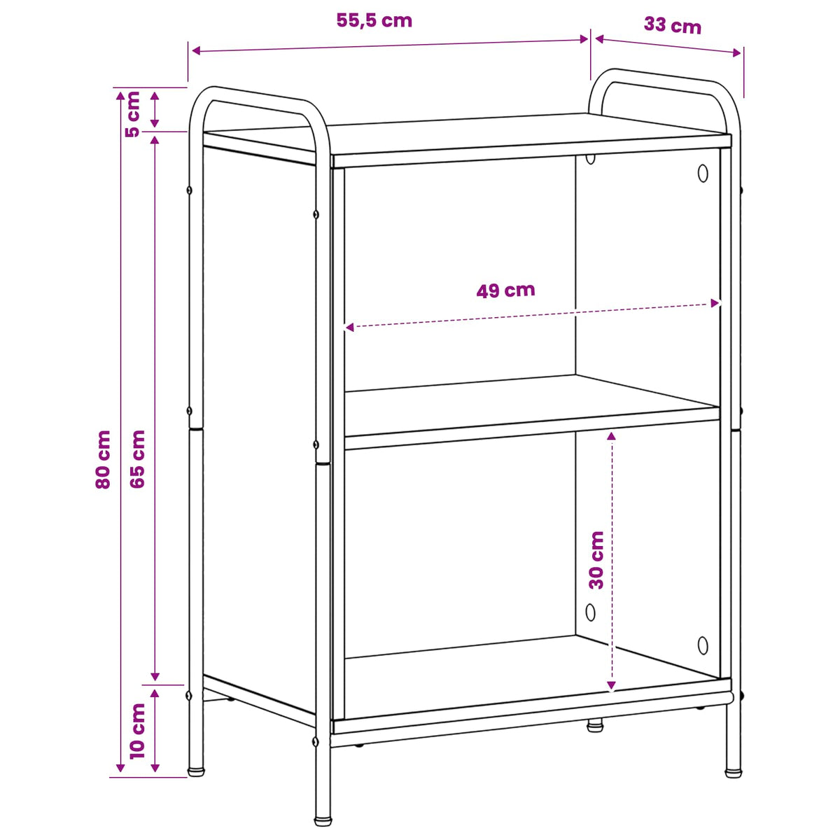 Book Cabinet 55.5 x 33 x 80 cm Engineered Wood Grey Sonoma