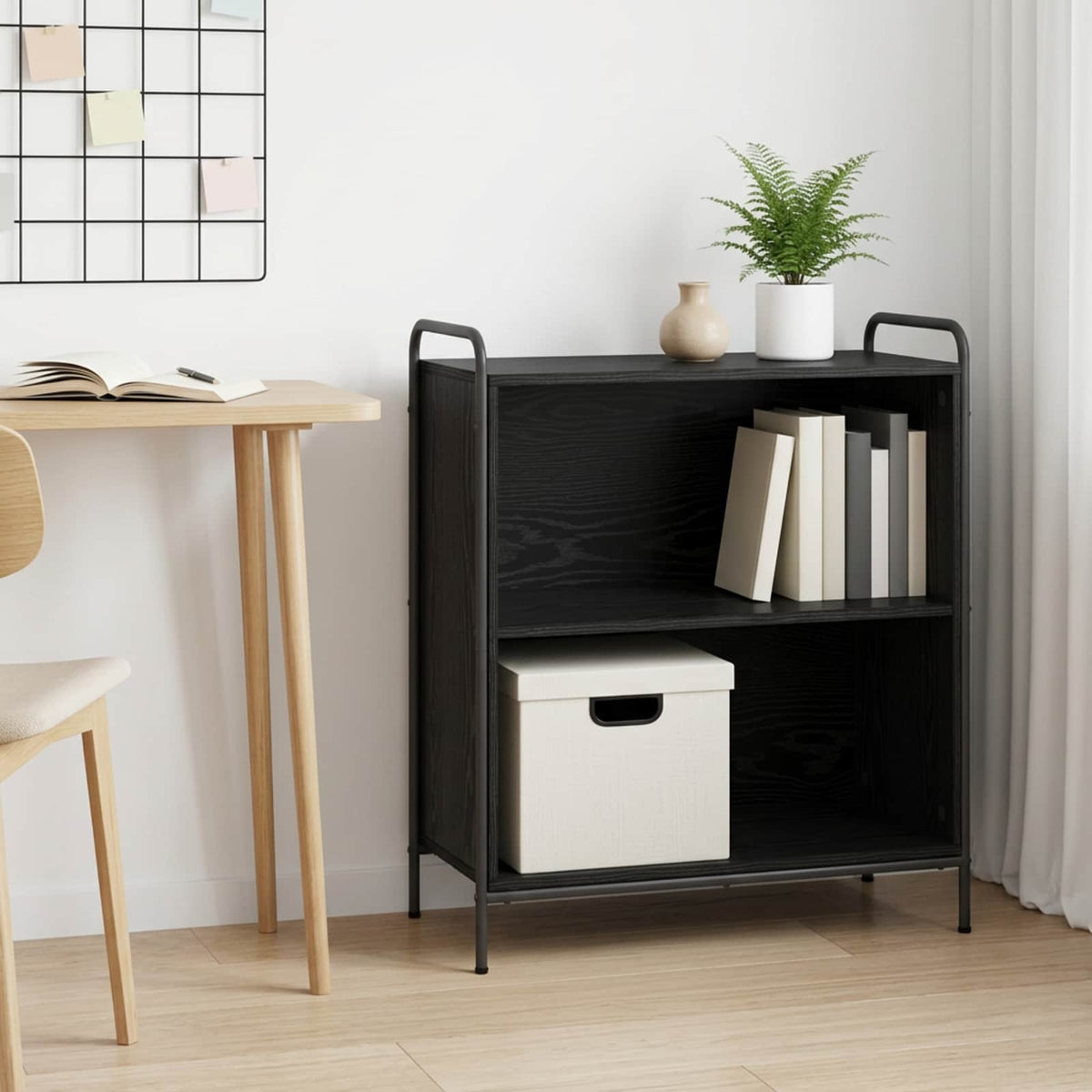 Book Cabinet 80 x 33 x 80 cm Engineered Wood Black Oak