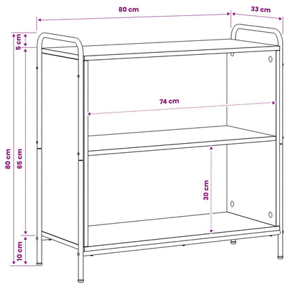Book Cabinet 80 x 33 x 80 cm Engineered Wood Black Oak