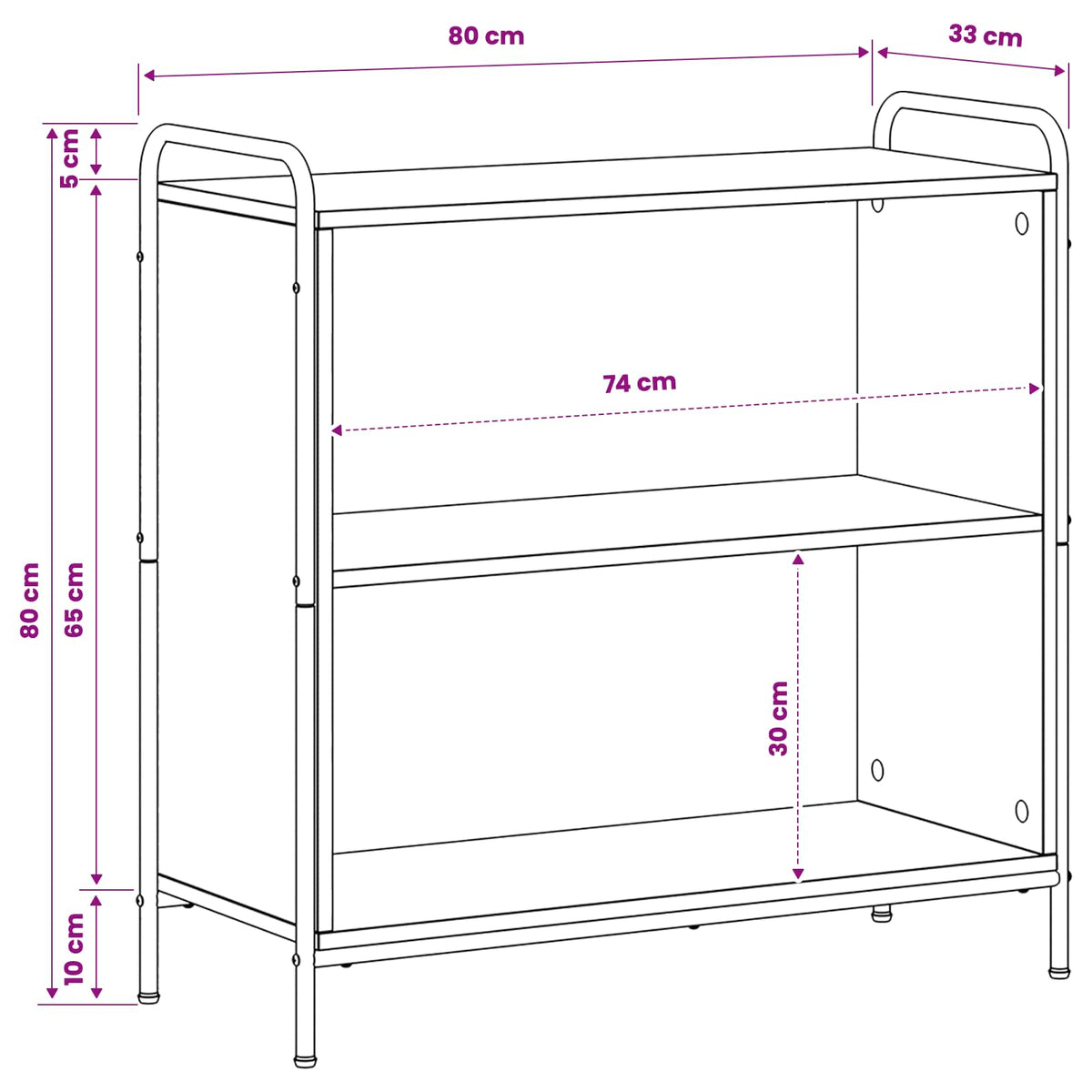 Book Cabinet 80 x 33 x 80 cm Engineered Wood Old Wood
