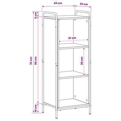 Book Cabinet 43 x 33 x 111 cm Engineered Wood Grey Sonoma