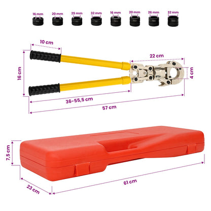 Hydraulic Pipe Crimping Tool 2 pcs Yellow Steel