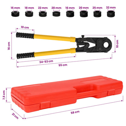 Hydraulic Pipe Crimping Tool 30 kN U16-32 mm V15-28 mm Steel