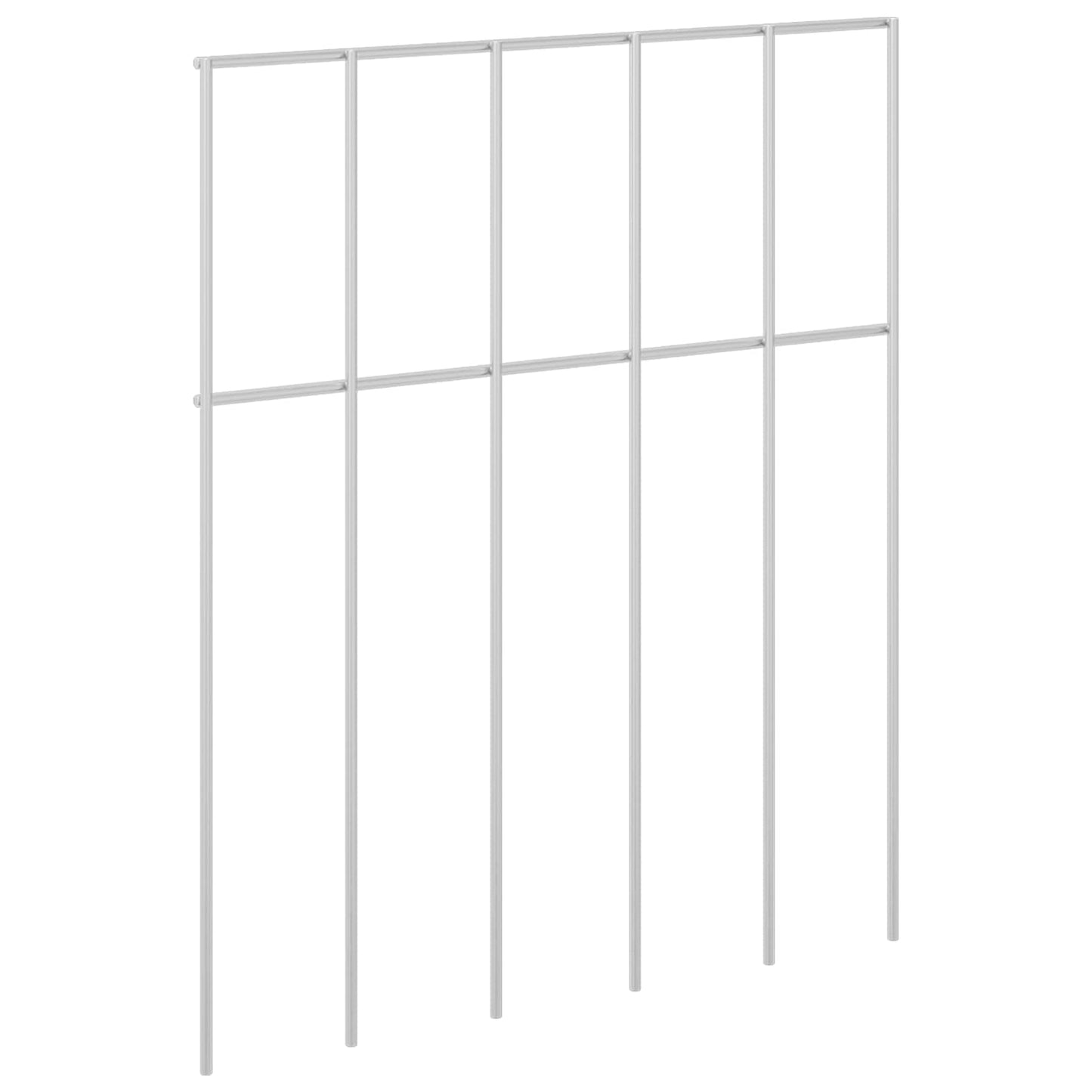 Garden Fence Panel 48 pcs Galvanised Steel Silver
