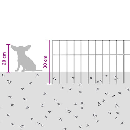 Garden Fence Panel 24 pcs Galvanised Steel Silver