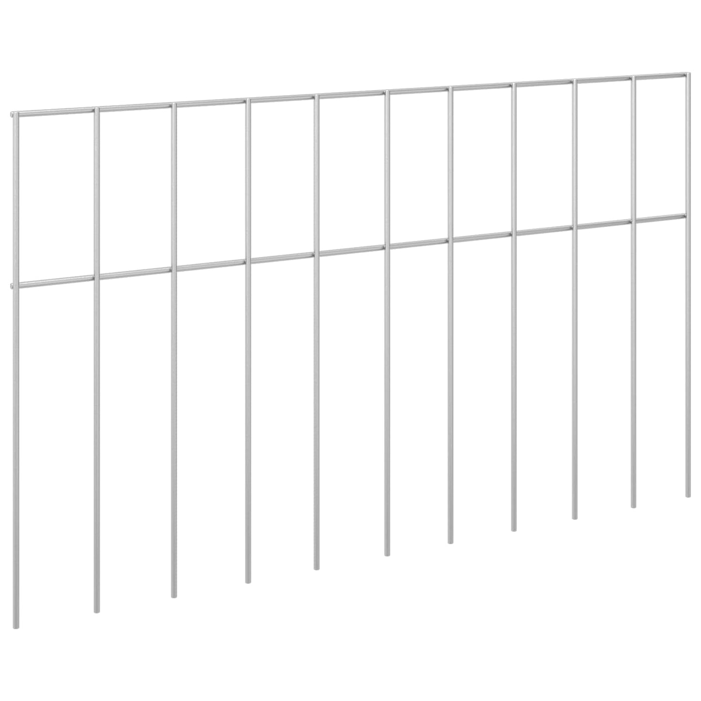 Garden Fence Panel 48 pcs Galvanised Steel Silver