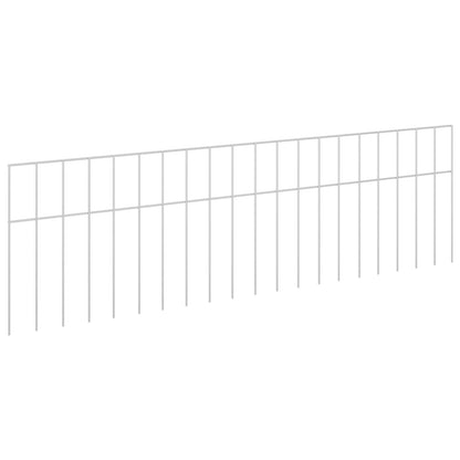 Garden Fence Panel 12 pcs Galvanised Steel Silver