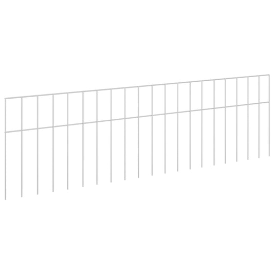 Garden Fence Panel 12 pcs 100 x 30 cm Galvanised Steel Silver