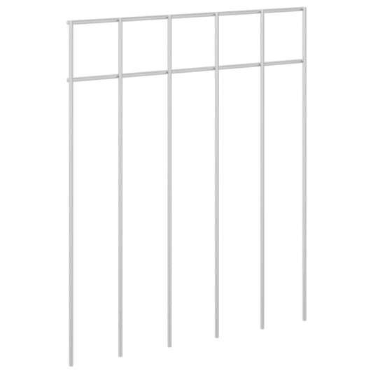 Garden Fence Panel 12 pcs 25 x 30 cm Galvanised Steel Silver