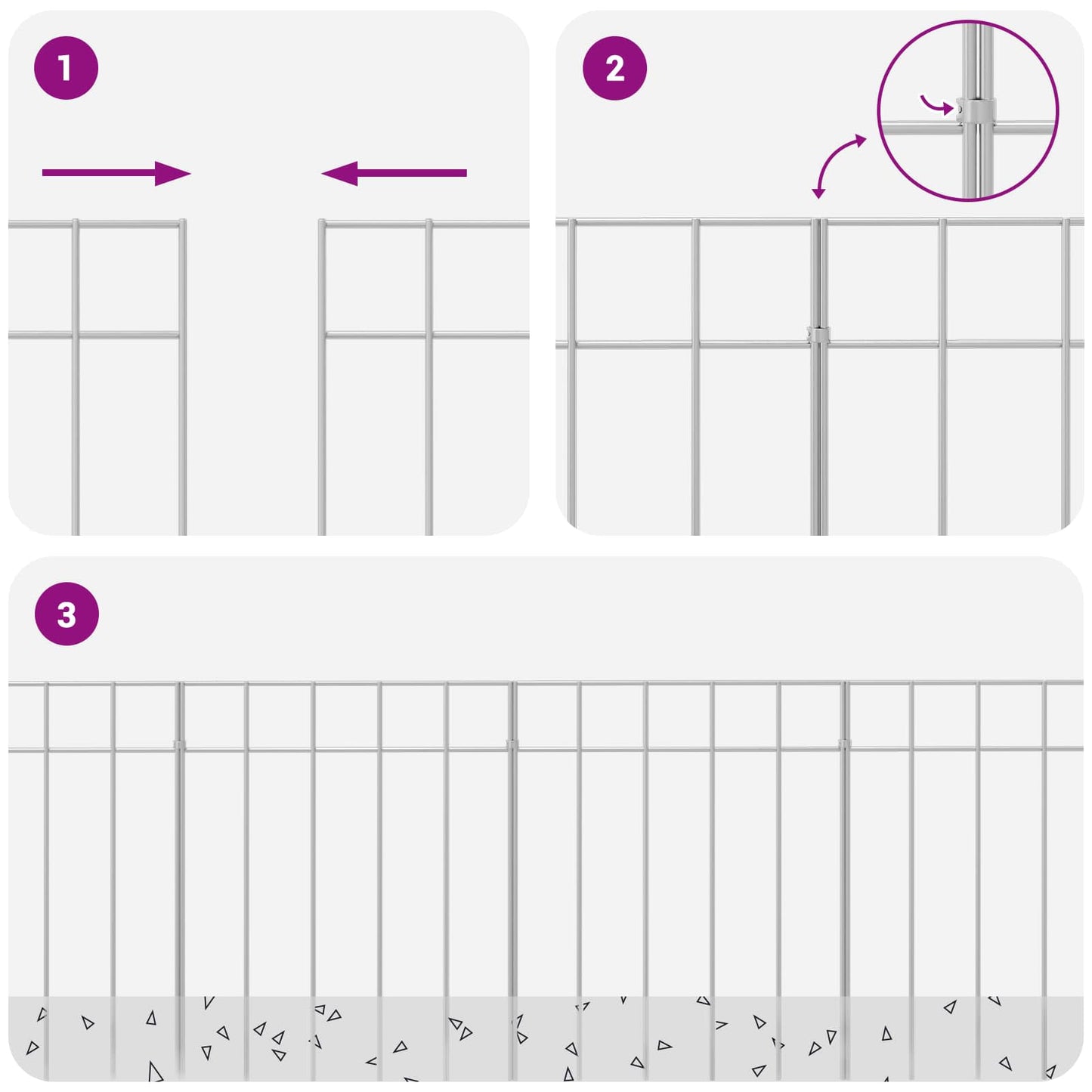 Garden Fence Panel 24 pcs Galvanised Steel Silver