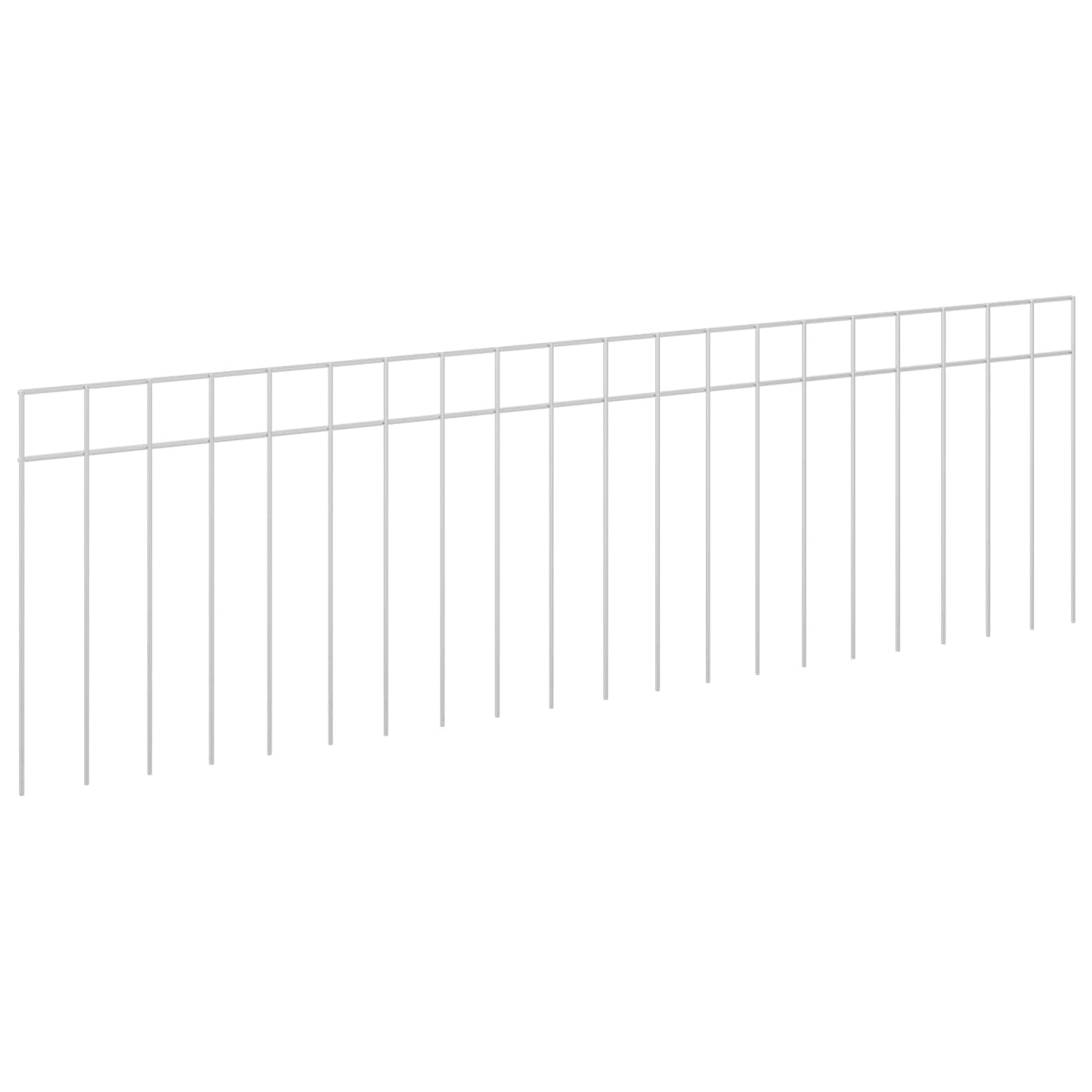 Garden Fence Panel 12 pcs Galvanised Steel Silver
