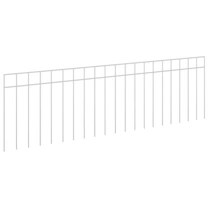 Garden Fence Panel 12 pcs Galvanised Steel Silver