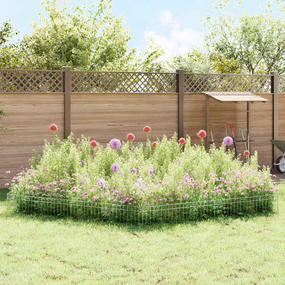 Garden Fence Panel 24 pcs Galvanised Steel Silver