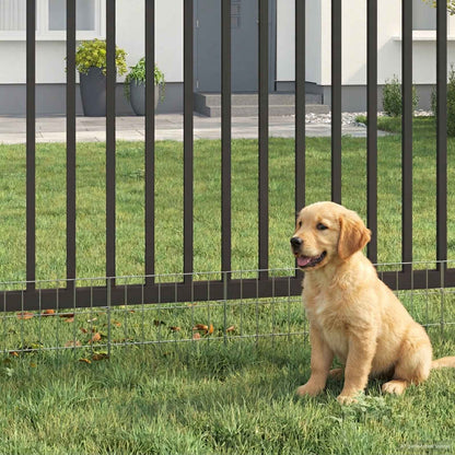 Garden Fence with Stakes 48 pcs 35 x 30 cm Mesh Silver