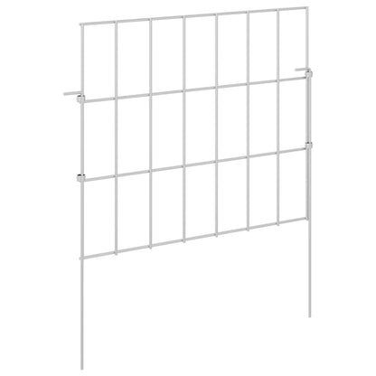 Garden Fence with Stakes 48 pcs 35 x 30 cm Mesh Silver