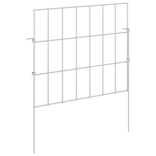 Garden Fence with Stakes 48 pcs 35 x 30 cm Galvanised Steel