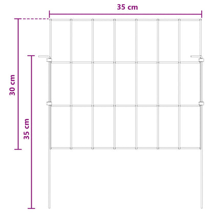 Garden Fence with Stakes 48 pcs 35 x 30 cm Mesh Silver