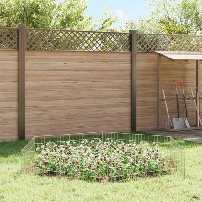 Garden Fence with Stakes 12 pcs 55 x 30 cm Mesh Silver