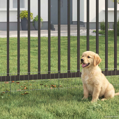 Garden Fence with Stakes 48 pcs 55 x 30 cm Mesh Silver