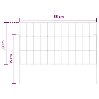 Garden Fence with Stakes 48 pcs 55 x 30 cm Mesh Silver