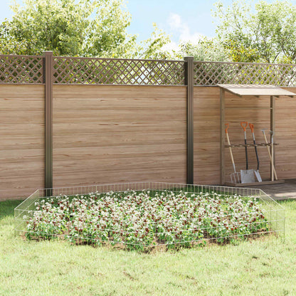 Garden Fence with Stakes 12 pcs 75 x 30 cm Mesh Silver