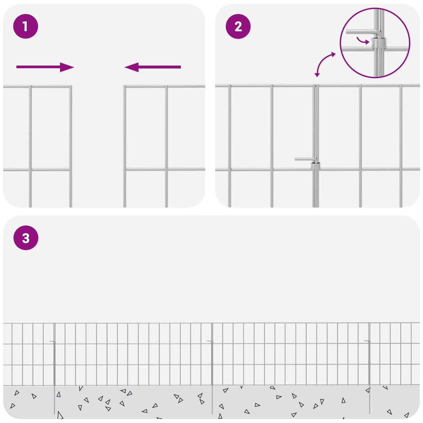 Garden Fence with Stakes 12 pcs 75 x 30 cm Mesh Silver
