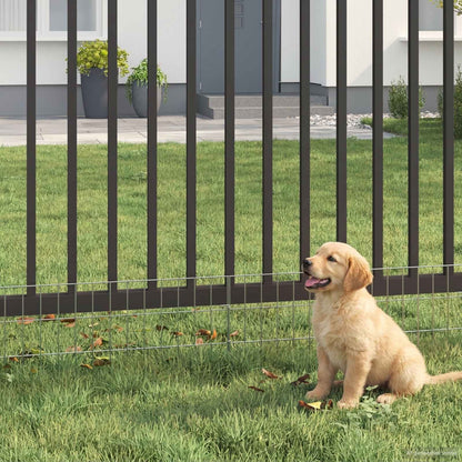 Garden Fence with Stakes 24 pcs 75 x 30 cm Mesh Silver