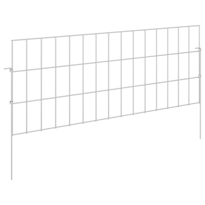 Garden Fence with Stakes 48 pcs 75 x 30 cm Mesh Silver