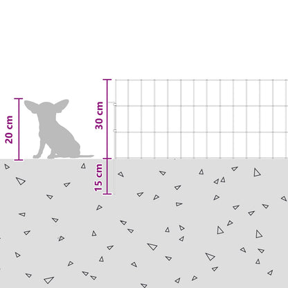 Garden Fence with Stakes 48 pcs 75 x 30 cm Mesh Silver