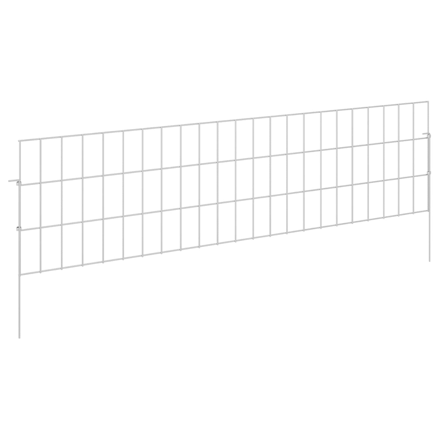 Garden Fence with Stakes 12 pcs 115 x 30 cm Mesh Silver