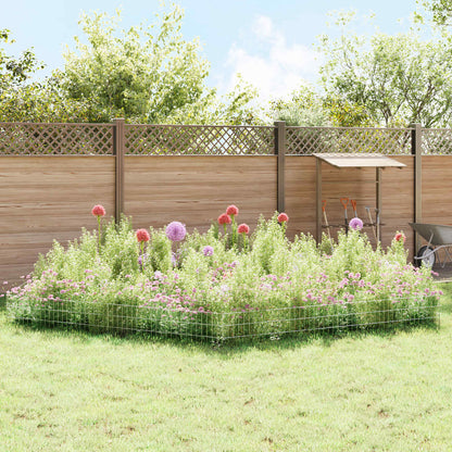 Garden Fence with Stakes 24 pcs 115 x 30 cm Mesh Silver