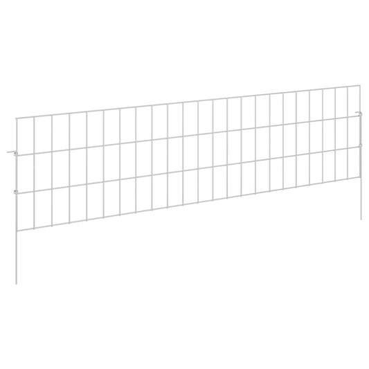 Garden Fence with Stakes 24 pcs 115 x 30 cm Galvanised Steel