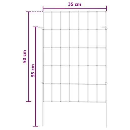 Garden Fence with Stakes 12 pcs 35 x 50 cm Mesh Silver