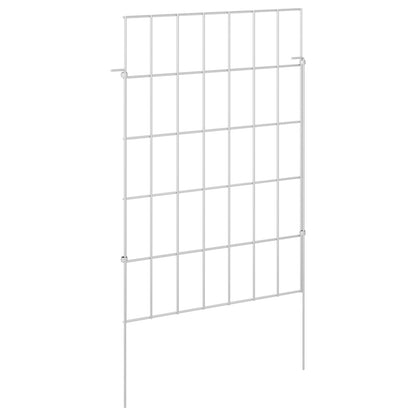 Garden Fence with Stakes 24 pcs 35 x 50 cm Mesh Silver