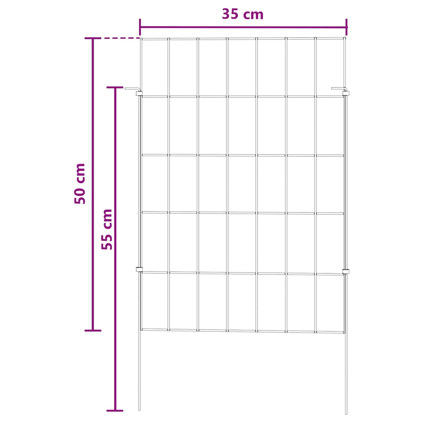 Garden Fence with Stakes 24 pcs 35 x 50 cm Mesh Silver