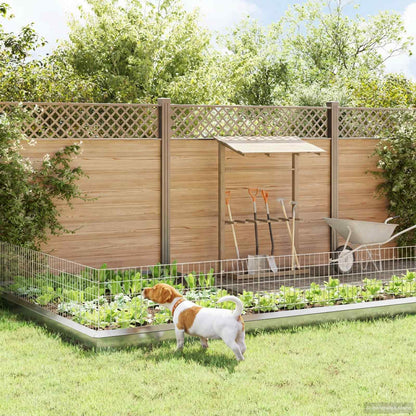 Garden Fence with Stakes 48 pcs 35 x 50 cm Mesh Silver