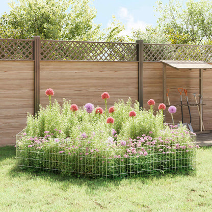 Garden Fence with Stakes 48 pcs 35 x 50 cm Mesh Silver